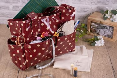 Бавовняна сумка для рукоділля Hobby Gift, червона, 14x36,5x30 см