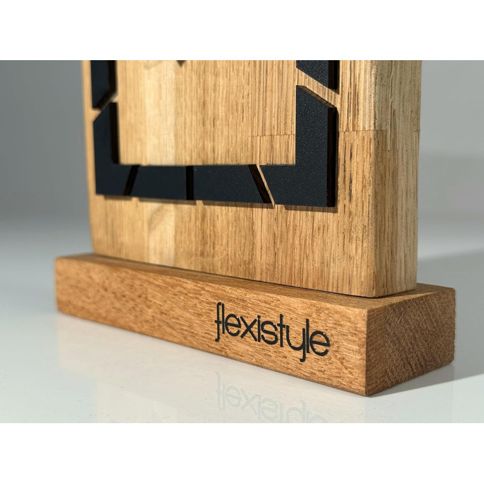 FLEXISTYLE Сучасний настільний годинник з дуба, чорний, для вітальні та ванної кімнати, стиль 9