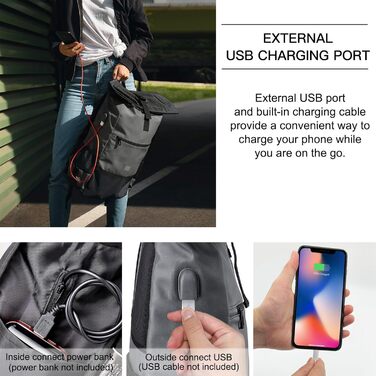 Рюкзак EverVanz Rolltop для ноутбука 17