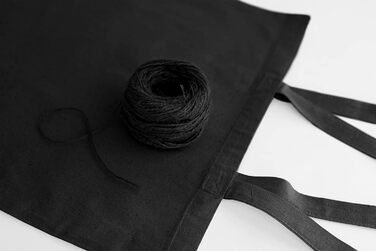 Бавовняна сумка 38x42 см, чорна, 25 шт, короткі ручки, OEKO-TEX, багаторазова екосумка для покупок, фарбування, шопер