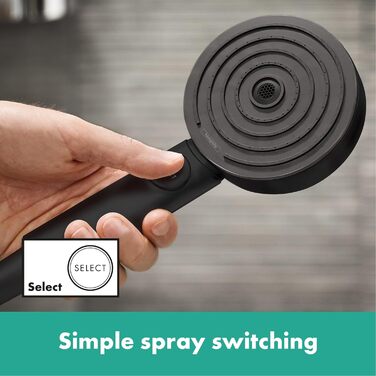 Душовий набір hansgrohe Pulsify Select S з лійкою (3 режими, включно з PowderRain), шлангом 1,25 м та тримачем, матовий чорний, 24302670