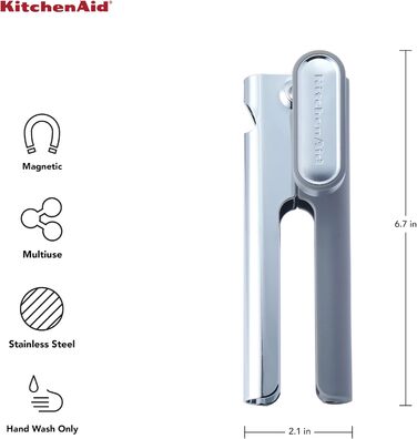 Багатофункціональна відкривачка для консервів KitchenAid, сірий колір, без розливу, універсальний розмір