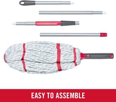 Моп Rubbermaid мікрофібра Twist з віджимом, 2 насадки, червоний, легкий, машинне прання, для важкодоступних місць