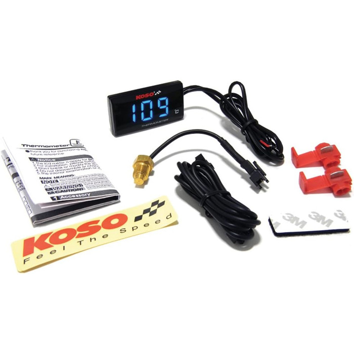 KOSO BA024B10 Супер тонкий електронний термометр для мотоцикла