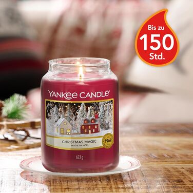 Ароматична свічка Yankee Candle у склі Christmas Cookie, велика, до 150 годин горіння, ідеальний подарунок для жінок