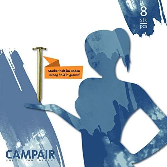 Кілочки для намету CampAir T-профіль, оцинкована сталь, набір 8 шт.