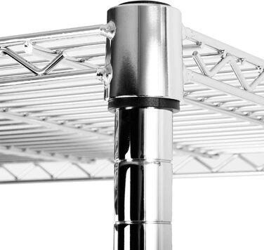 Кухонна металева полиця Floordirekt Everest, багатофункціональний хромований стелаж 60x35x90 см, 3 полиці, ванна, комора, вантажопідйомність 70 кг на полицю
