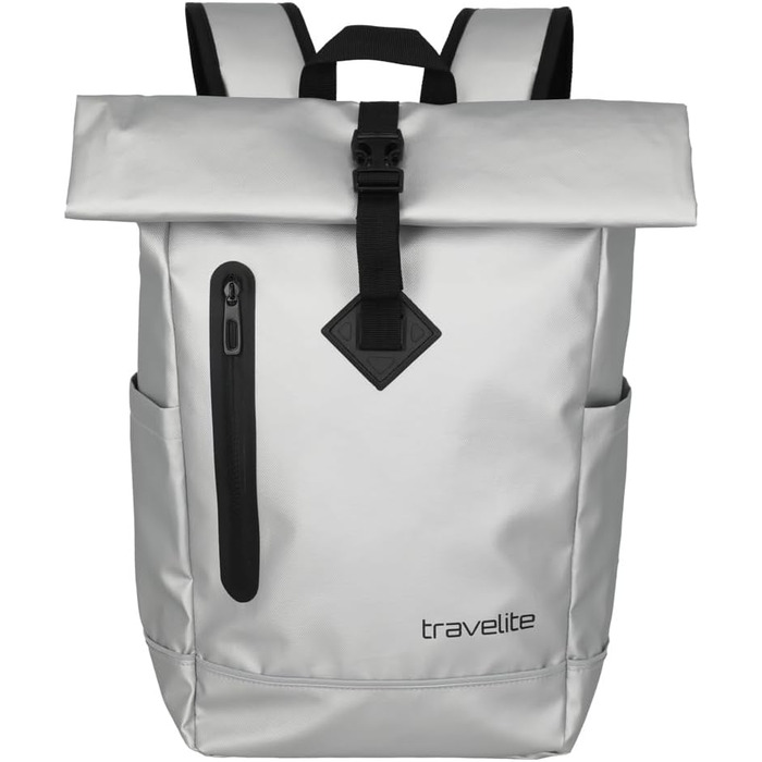 Водонепроникний рюкзак Travelite Rolltop для велосипеда та відпочинку, 19 л, сріблястий, з відбивачами
