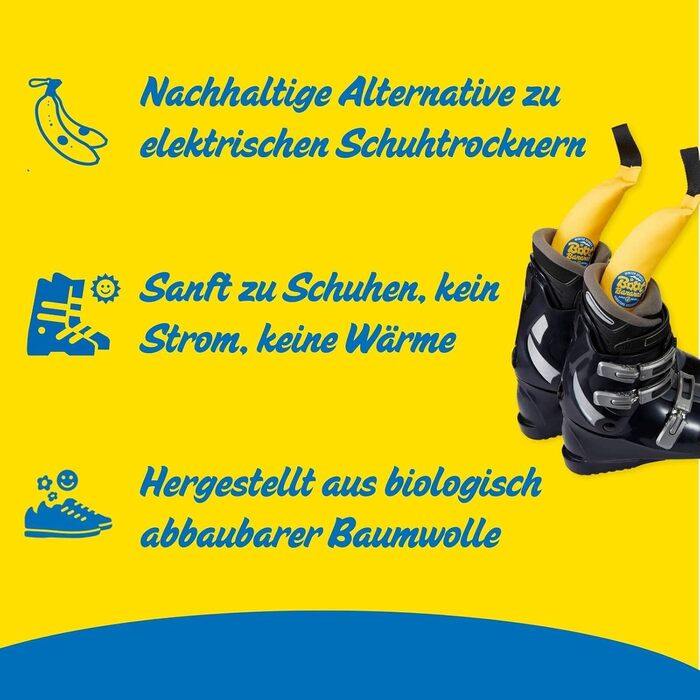 Осушувач для взуття Boot Bananas Rapid Dry – швидке сушіння 4-6 годин, підходить для черевиків, спортивного взуття, рукавичок, абсорбент вологи, технологія Rapid Dry