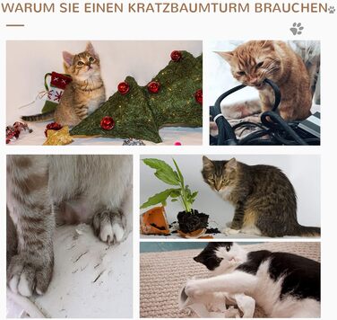 Котячий комплекс PawHut 91 см: кігтеточка, лежак, платформа, для котів до 5 кг, сизаль, лямкова шерсть, світло-коричневий
