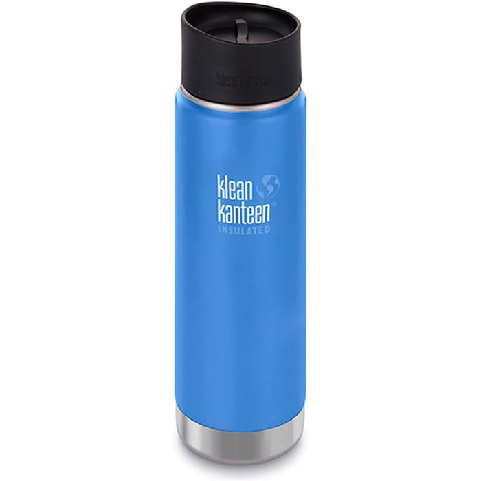 Термос Klean Kanteen Wide з вакуумною ізоляцією та кришкою Cafe Cap 2.0, питна пляшка з нержавіючої сталі