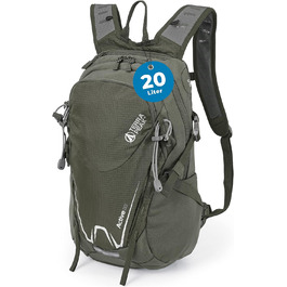 Туристичний рюкзак 20 л Active 20 Premium, компактний, з вентиляцією спини, дощовиком і кріпленням для питної системи, дихаючий 3D Air Mesh, поясний ремінь, оливковий