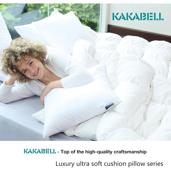 KAKABELL Декоративна подушка 45,7x45,7 см, 100% бавовна, наповнювач даун-альтернатива, м'яка, для дивана і ліжка, комплект 2 шт., для дому та вулиці