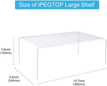 iPEGTOP Набір з 6 великих органайзерів для морозильної камери з нержавіючої сталі, кухонний органайзер, білий, для холодильника, комори, стільниці, антикорозійний, економія місця