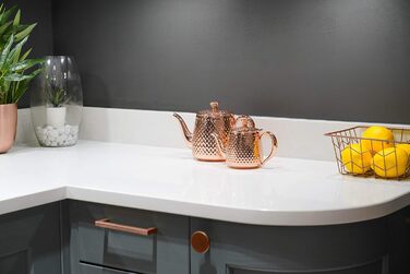 Чайник Café Olé Sandringham з ефектом кування, нержавіюча сталь 18/10 і мідна поверхня, 0.5 л, не протікає, порожнисті ручки