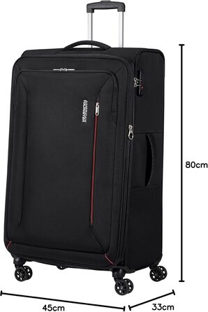 Валіза American Tourister Hyperspeed розширювана, 80 см, 109/116 л, бірюзова (Deep Teal) або чорна (Jet Black), Spinner L