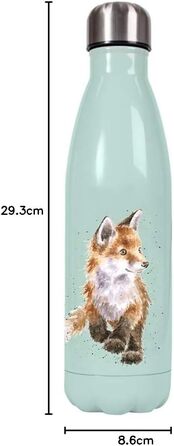 Пляшка для води Wrendale Designs з пластику 'Заєць і бджола', Фуксія