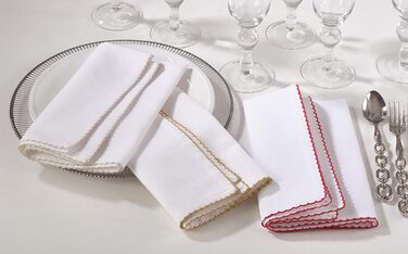 Серветки для столу SARO LIFESTYLE Recotting Collection, золоті, 4 шт, 20'' квадрат, з декоративною обробкою