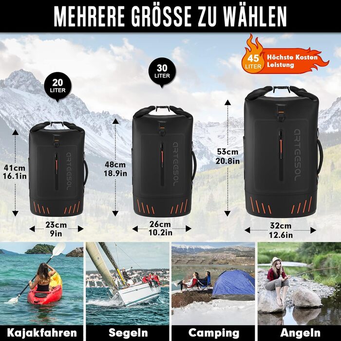 Водонепроникний рюкзак Blackace arteesol Dry Bag 20/30/40/45 л для каяка, кемпінгу, трекінгу, водних видів спорту
