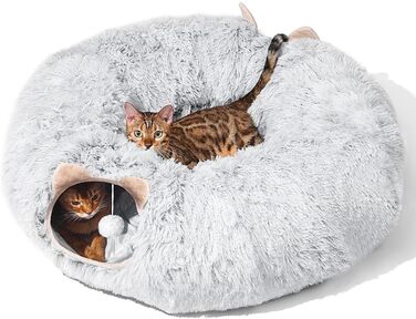 Тунель для котів LUKITO, іграшка для котів, м'яке котяче ліжко, великий тунель з двома входами, хатинка для кота, для домашніх котів