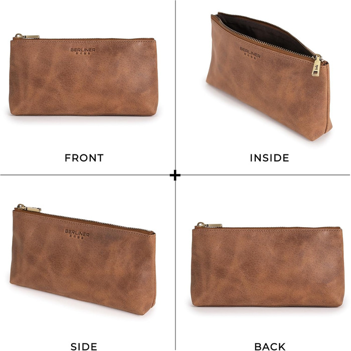Косметичка Berliner Bags Anna з натуральної шкіри, маленька, колір Camel, для жінок і дівчат
