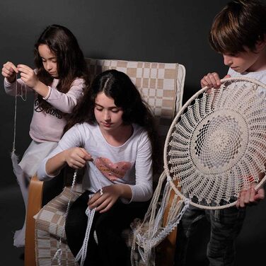 Набір для створення ловця снів Mandala Life Art з LED гірляндою, 2 шт. – натуральні матеріали, творчий комплект для виготовлення богемного настінного декору