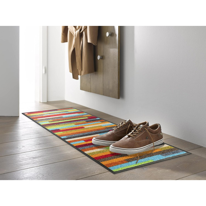 Килимок для взуття wash+dry Mikado Stripes 35x75 см, кольоровий, для приміщень, праний