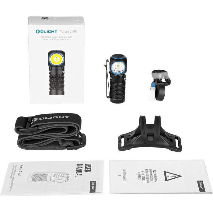 Ліхтар налобний OLIGHT Perun 2 Mini LED 1100 лм, USB, водонепроникний, з червоним світлом, 5 режимів, для кемпінгу та екстрених ситуацій, чорний