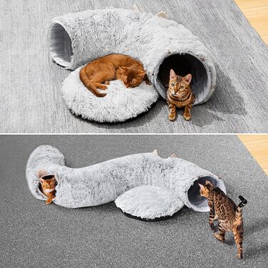 Тунель для котів LUKITO, іграшка для котів, м'яке котяче ліжко, великий тунель з двома входами, хатинка для кота, для домашніх котів