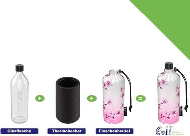 Дитяча скляна пляшка Emil 0,4 л з ізоляцією для школи та спорту, для дівчаток і хлопчиків, з малюнком оленя