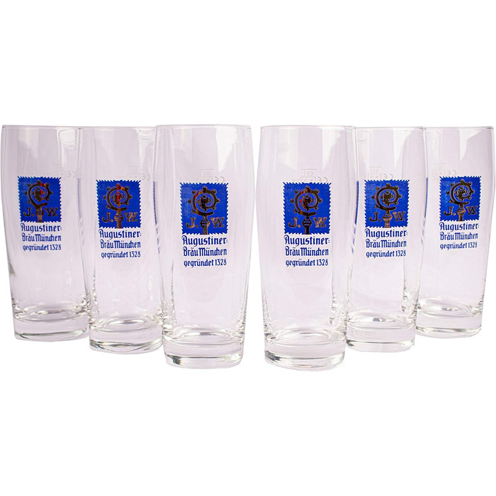 Пивний келих Augustiner Bräu München Willybecher 0,5 л, набір 6 шт.