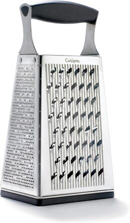 Кухонна терка CUISIPRO 5-в-1 з нержавіючої сталі, 5 змінних поверхонь, Surface Glide Technology™, для овочів, знімне дно