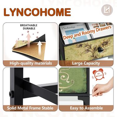 LYNCOHOME комод з 8 тканинними шухлядами для кухні, офісу, коридору, ТВ-комод, шафа з шухлядами з тканини