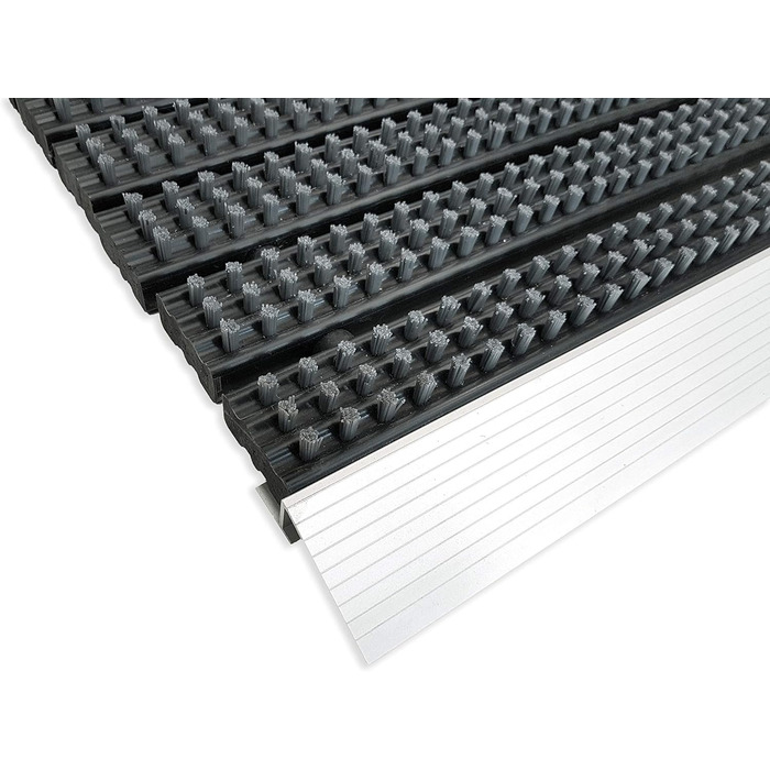 Алюмінієвий килимок для входу Astra Super Brush, брудозахисний, сірий, 40x60 см, надміцний, нековзкий, для вулиці та приміщення