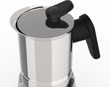 Кавоварка Steelmoka для індукційних плит, еспресо-мока, 2 чашки, сталева, срібляста