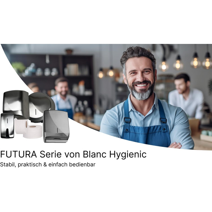 Диспенсер для косметичних і вологих серветок Blanc HYGIENIC Futura, настінний, нержавіюча сталь, 100 аркушів