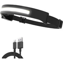 Світлодіодний ліхтар на голову Outdoor Vibes, ширококутний, сенсорний, USB-заряджання, налобний ліхтарик для туризму та спорту