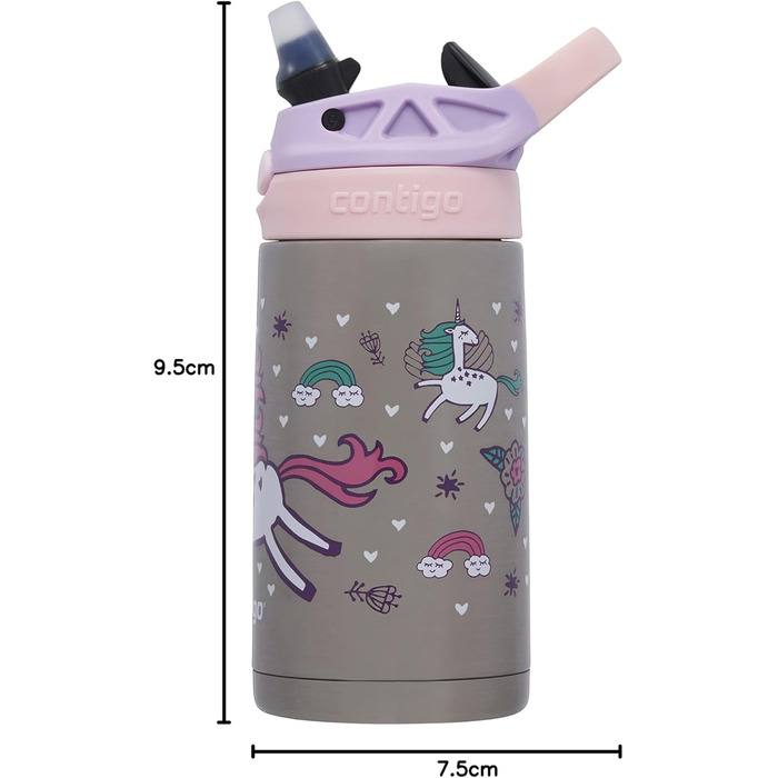 Дитяча пляшка для води Contigo Easy Clean Autospout з трубочкою, 420 мл, BPA-free, герметична, для школи, садка та спорту