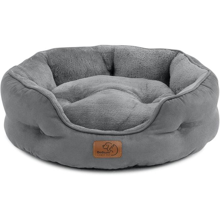 Ліжко для котів BEDSURE, сіре, 63x53x20 см, з двосторонньою подушкою, м'яке та пране, лежанка для котів і малих собак