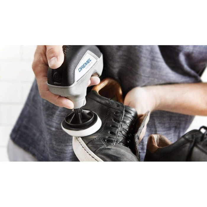 Dremel Versa PC10 багатоцільовий акумуляторний очищувач, набір роторних щіток з 9 насадками, щіткою з щетиною та захистом від бризок для швидкого й легкого чищення