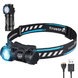 Ліхтар налобний TrustFire MC18, 1200 люмен, LED, водонепроникний, акумуляторний, 5 режимів, для бігу, чорний