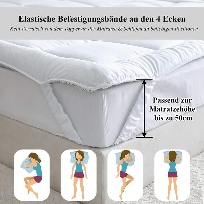 Наматрацник Threads For Bed 120x200 з бавовни, дихаючий, матрацний топер, захист від бруду, для матраців та бокс-спрінг ліжок, можна прати