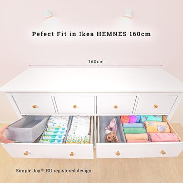 Органайзер для шухляд IKEA HEMNES, 5 шт., оригінал, система зберігання для пелюшок, дитячого одягу, білизни, міцний дно