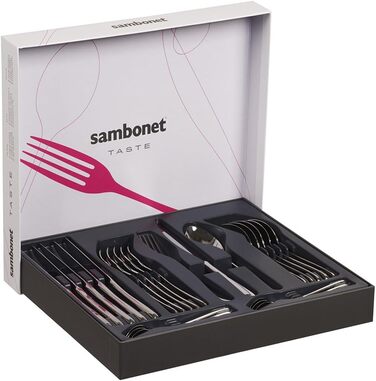 Набір столових приборів Sambonet Taste 18/10 з нержавіючої сталі, 24 предмети для 6 осіб, сірий, можна мити в посудомийній машині
