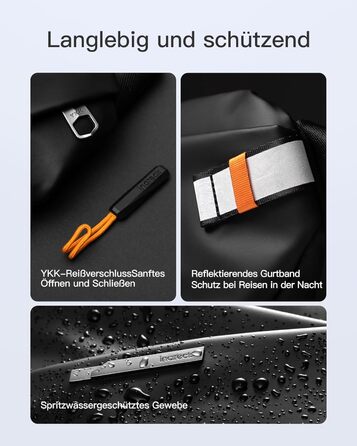 Чоловіча слінг-сумка Inateck X-Lite 3,8 л — легка наплічна та поясна сумка-кросбоді для подорожей, велоспорту, роботи, спорту і походів