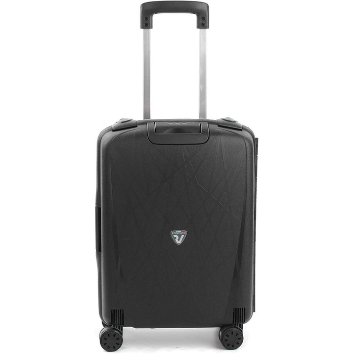 Валіза Roncato Light 55 см, 41 л, чорна, легка пластикова дорожня валіза