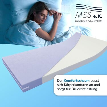 Ортопедичний матрац MSS Easy Active 60x120x11 см, комфортна піна, для дітей і дорослих, знімний синій чохол