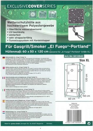 Чохол для гриля Portland XL, захист від ультрафіолету, водонепроникний, антрацит