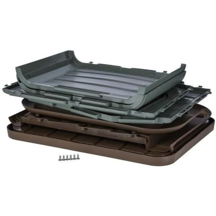 Будинок для котів Kerbl Paola Eco, всепогодний, для вулиці та дому, 75x59x55 см, сірий/зелений/коричневий, стійкий до ультрафіолету та вологи