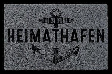 Турматте килимок для підлоги Heimathafen, морський стиль, для входу, коридору, ванної, темно-сірий